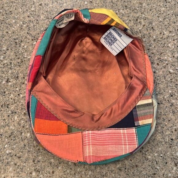 BRONER Vintage Union Made Madras Flat Cap Newsboy Cabbie Hat - Picture 4 of 8
